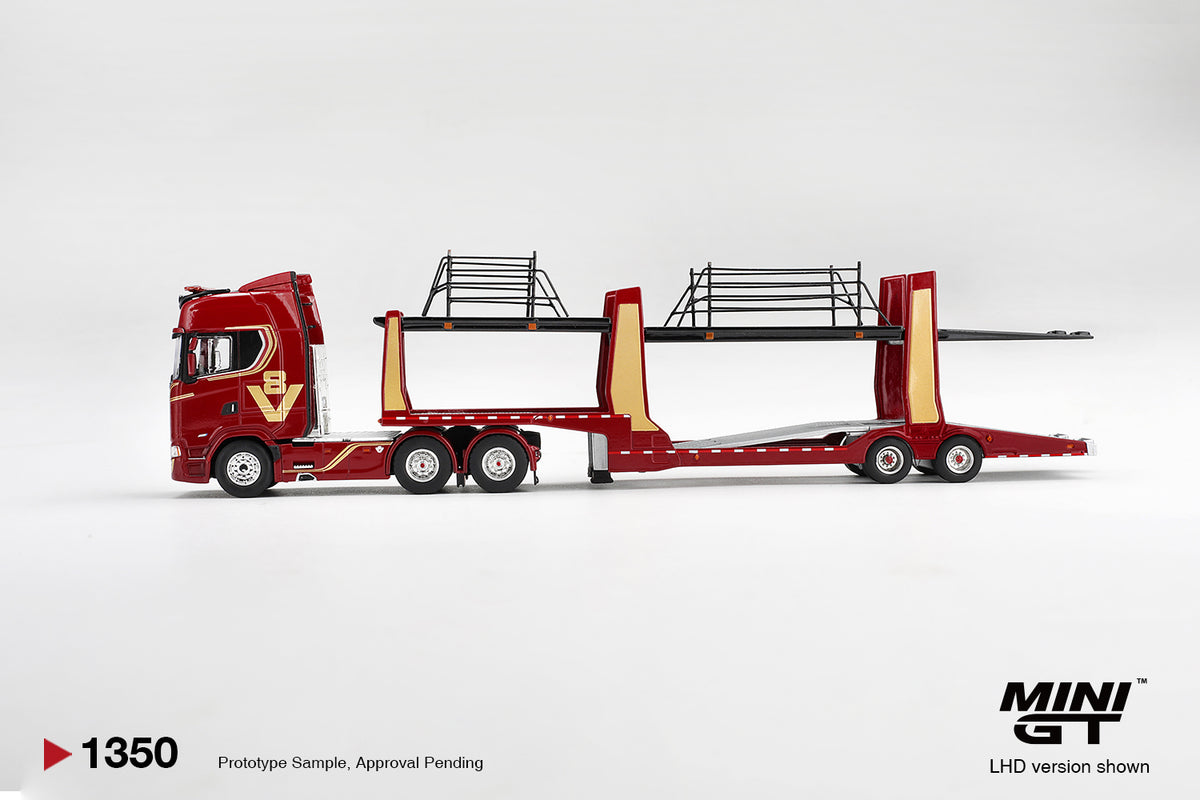 Mini GT #1350 - Scania 770S A6x4NA Car Transporter V8 50th Anniversary | 1:64