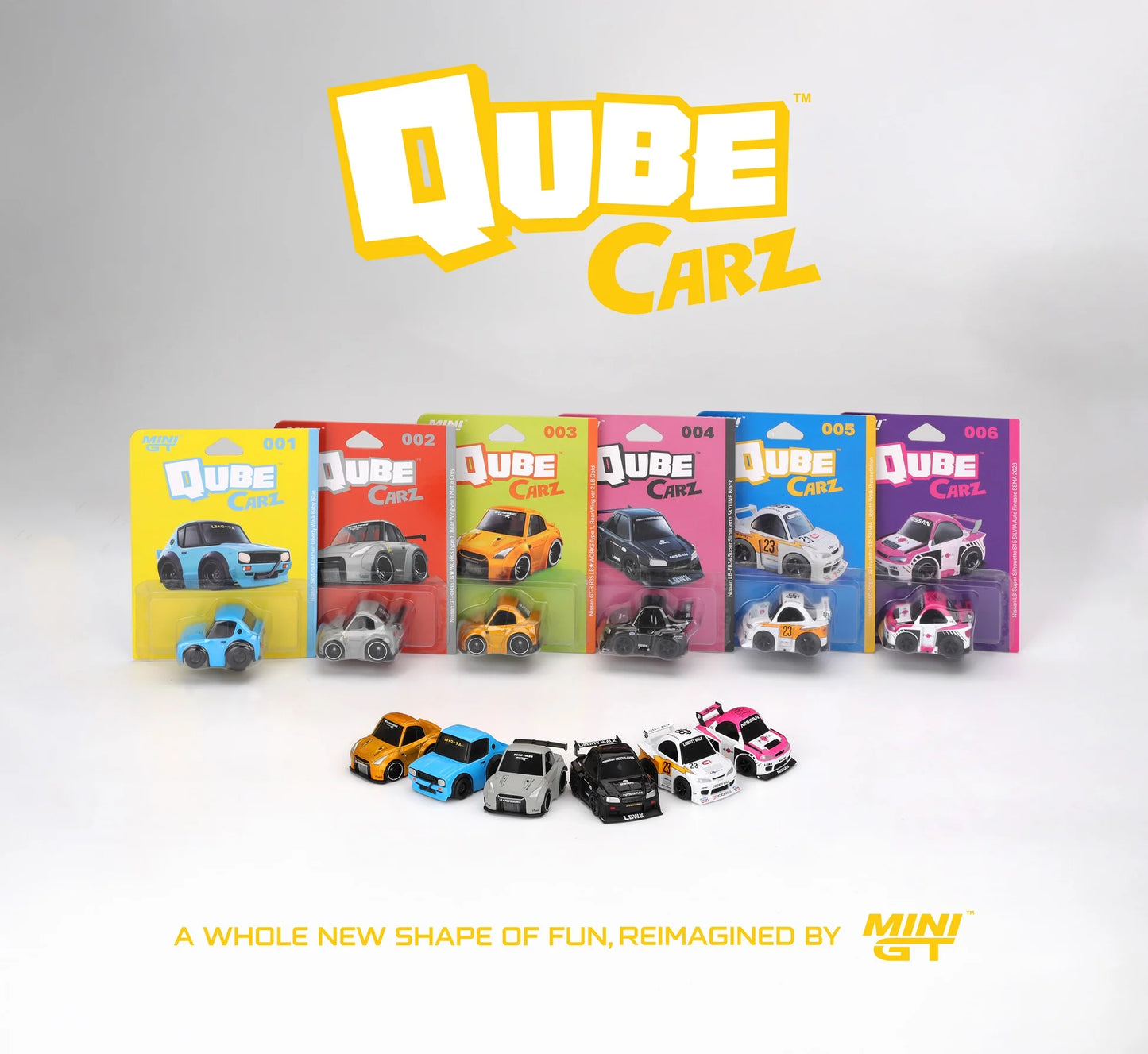 Mini GT - QubeCarz Sealed Case of 6 Cars inkl. CHANCE auf CHASE! | 1:64