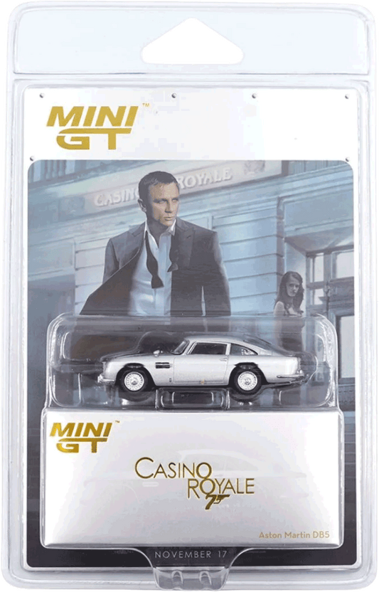 Mini GT #909-007E - Aston Martin DB5 “Casino Royale” English Blister Packaging | 1:64