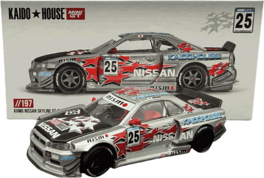 Kaido House - Mini GT: Nissan Skyline GT-R (R34) Kaido Star Racing V1 (KHMG197) inkl. CHANCE auf CHASE! | 1:64