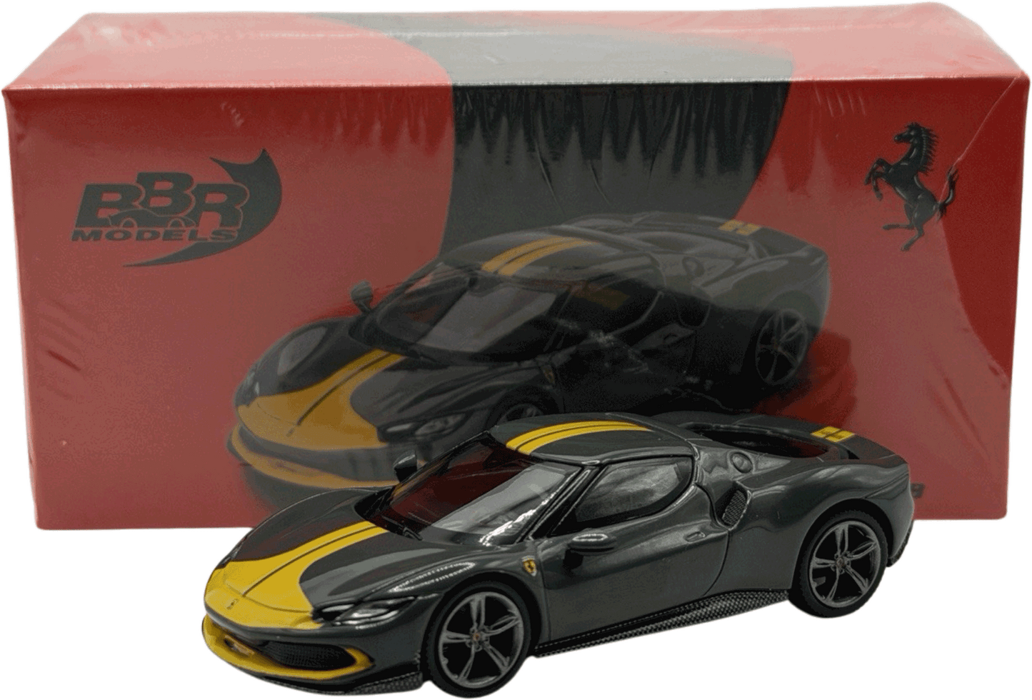 BBR Models - Mini GT: Ferrari 296 GTB, Assetto Grigio Scuro | 1:64