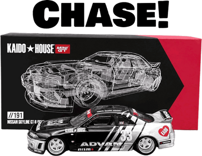 Kaido House - Mini GT: Nissan Skyline GT-R (R33) Kaido Works *ADVAN* (KHMG191) inkl. CHANCE auf CHASE | 1:64