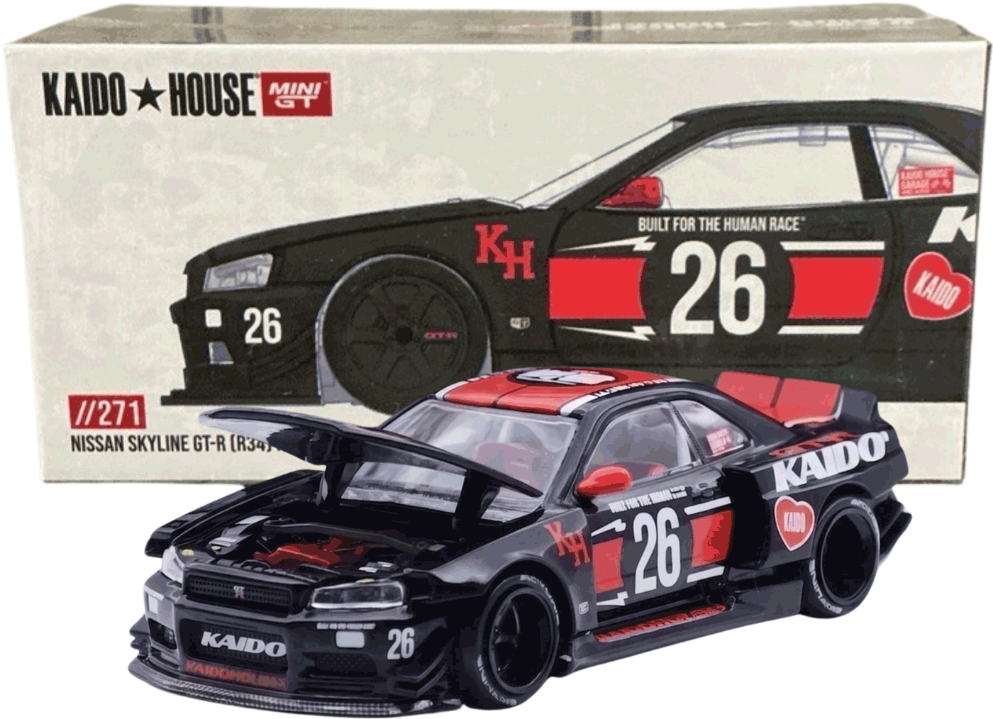 Kaido House - Mini GT: HEC EXCLUSIVE: Nissan Skyline GT-R R34 2026 China Expo (KHMG271) | 1:64