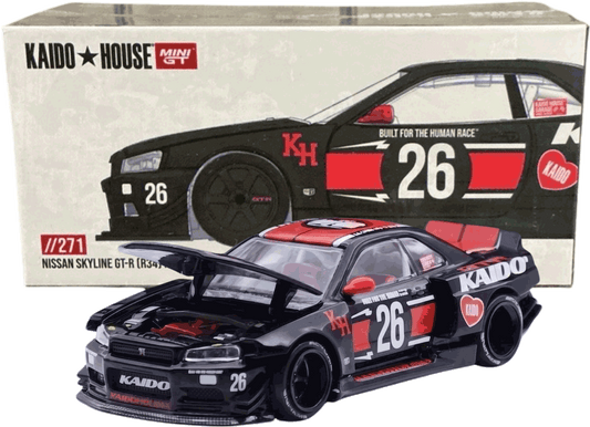 Kaido House - Mini GT: HEC EXCLUSIVE: Nissan Skyline GT-R R34 2026 China Expo (KHMG271) | 1:64