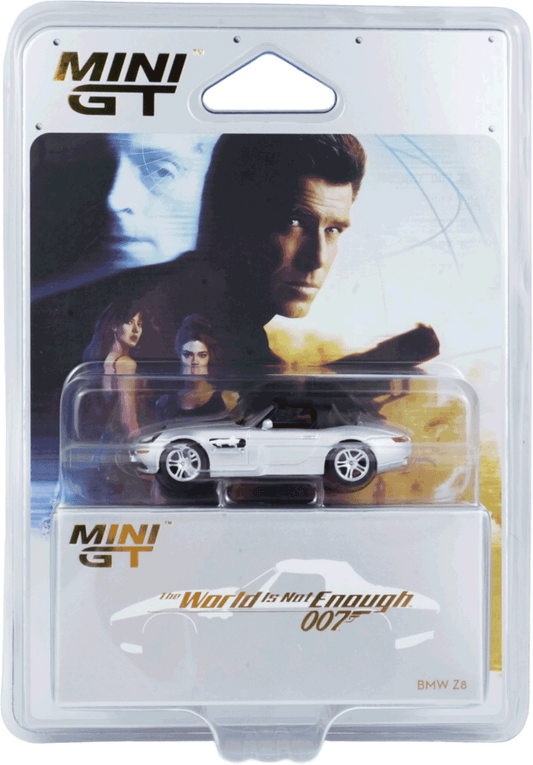 Mini GT #906-007E - BMW Z8 *The World is not enough* English Blister Packaging, silver | 1:64