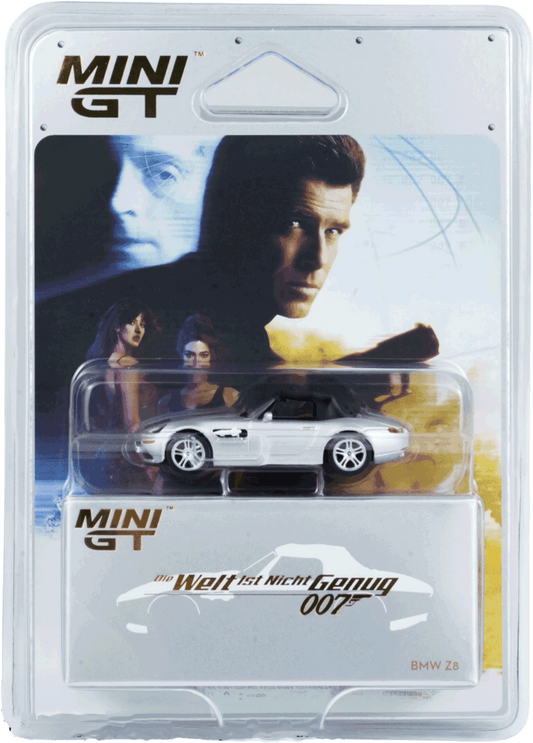 Mini GT #906-007G - BMW Z8 *The World is not enough* German Blister Packaging, silver | 1:64