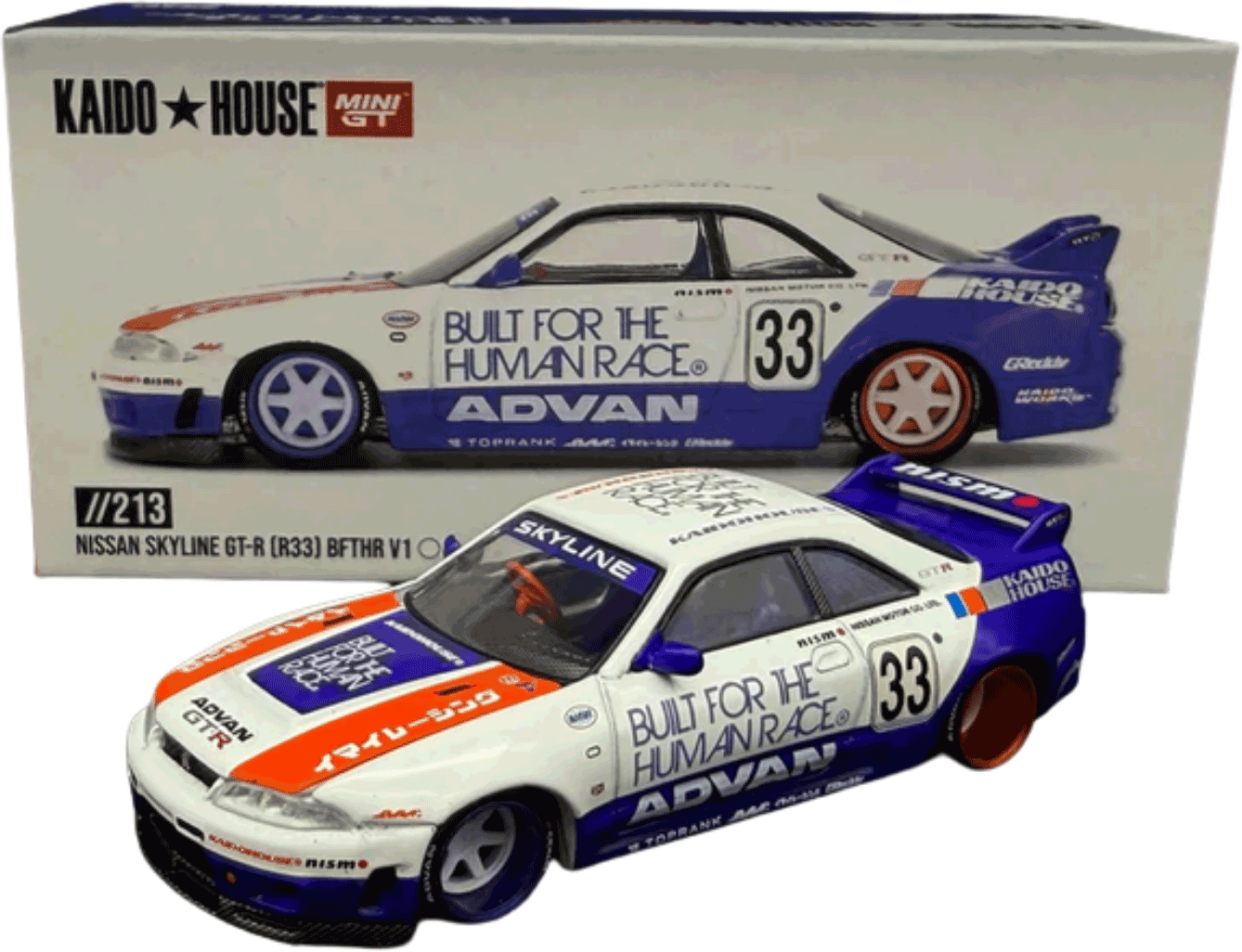 Kaido House - Mini GT: Nissan GTR (R33) BFTHR V1 (KHMG213) inkl. CHANCE auf CHASE! | 1:64