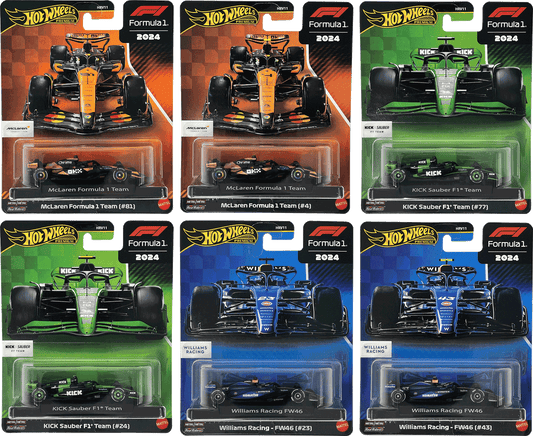 Hot Wheels Premium F1 2024 Set: McLaren, Sauber, Williams: Norris, Piastri & Co. | 1:64