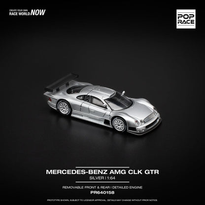 Pop Race - Mercedes-Benz AMG CLK GTR, silber | 1:64
