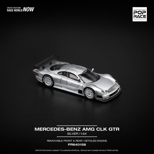 Pop Race - Mercedes-Benz AMG CLK GTR, silber | 1:64