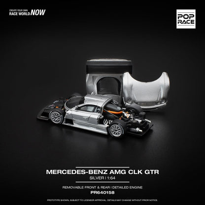 Pop Race - Mercedes-Benz AMG CLK GTR, silber | 1:64
