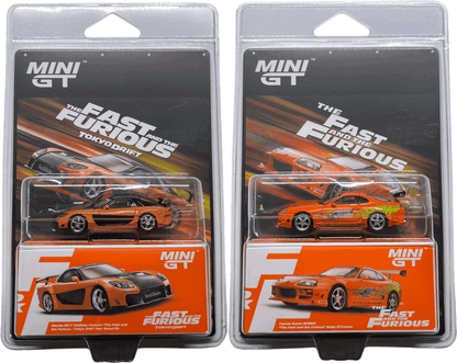 Mini GT MDX EXCLUSIVE #1250 & #1251 Fast & Furious Set of 2: Toyota Supra & Mazda RX-7 | 1:64