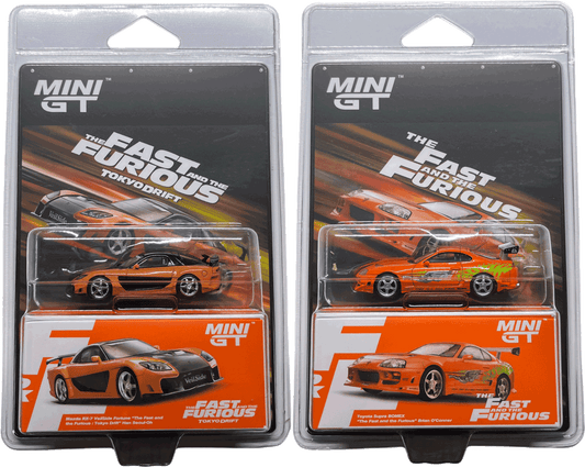 Mini GT MDX EXCLUSIVE #1250 & #1251 Fast & Furious Set of 2: Toyota Supra & Mazda RX-7 | 1:64
