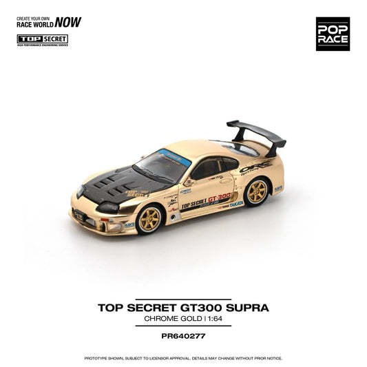 Pop Race - Top Secret GT300 Supra w/ carbon hood, gold | 1:64