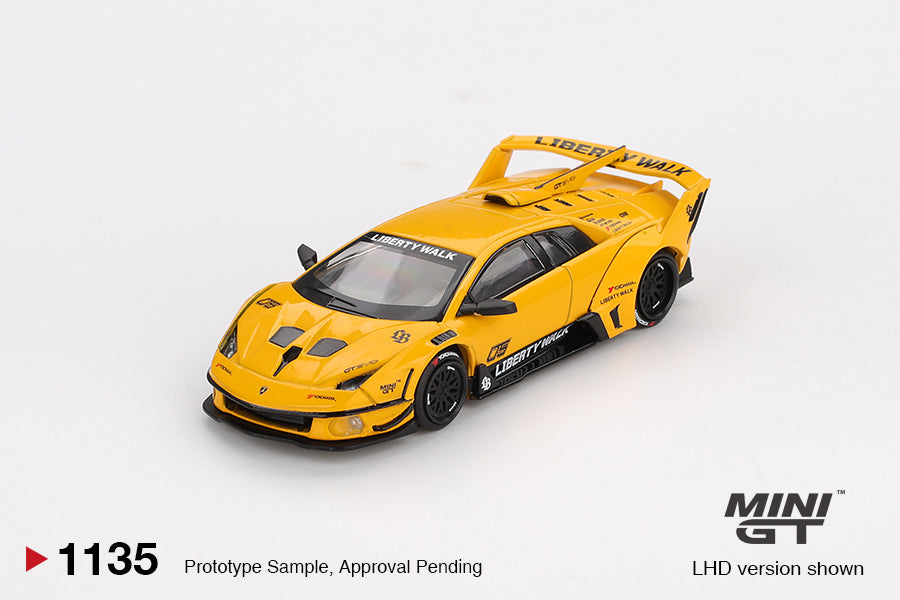 Mini GT #1135 - Lamborghini LB-Silhouette WORKS MURCIELAGO GT Evo, Yellow | 1:64