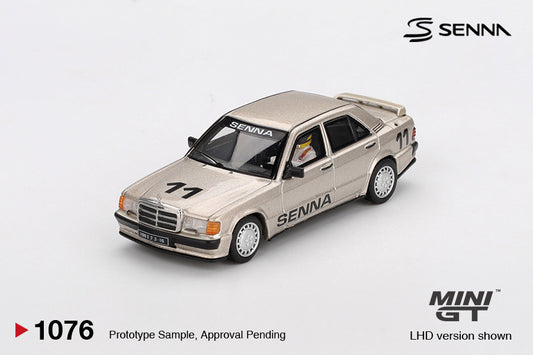 Mini GT #1076 - Mercedes-Benz 190 E 2.3-16 #11 Ayrton Senna 1984 Nürburgring Race of Champions w/ Figure | 1:64
