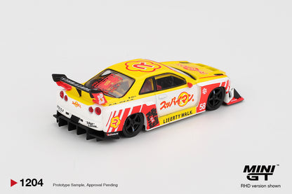 Mini GT #1204 - Nissan LB-ER34 Super Silhouette SKYLINE, Suppaiman Okinawa | 1:64