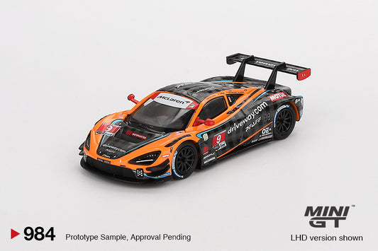 Mini GT #984 - McLaren 720S GT3 Evo Pfaff Motorsports IMSA Daytona 24 Hrs, orange/black | 1:64