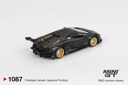 Mini GT #1087 - LB★WORKS Lamborghini Aventador Limited Edition, Matte Black | 1:64