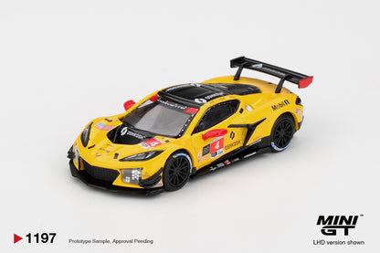 Mini GT #1197 - Chevrolet Corvette Z06 GT3.R #4 Corvette Racing by Pratt Miller Motorsports 2025 IMSA Daytona 24 Hrs | 1:64