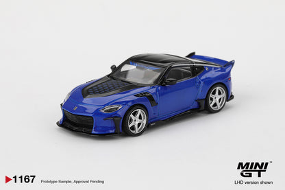 Mini GT #1167 - Nissan Z VeilSide FFZ400, Seiran Blue | 1:64