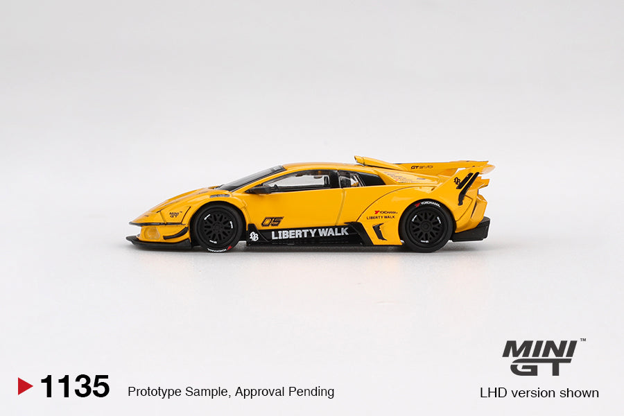 Mini GT #1135 - Lamborghini LB-Silhouette WORKS MURCIELAGO GT Evo, Yellow | 1:64