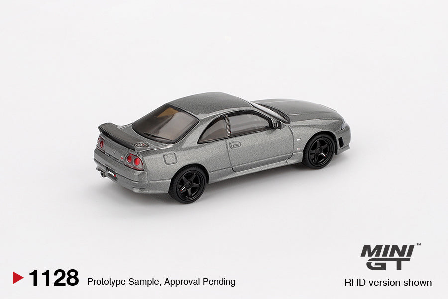 Mini GT #1128 - NISSAN Skyline GT-R, Dark Metal Gray (NISMO BCNR33 CRS Version) | 1:64