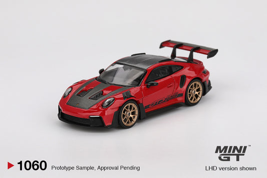 Mini GT #1060 - Porsche 911 (992) GT3 RS Weissach Package, Guards Red | 1:64