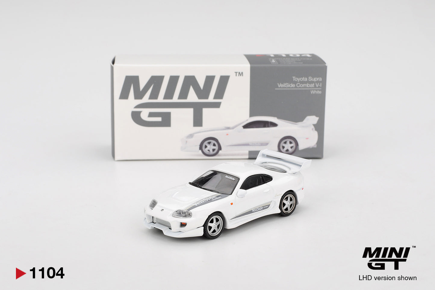 Mini GT #1104 - Toyota Supra VeilSide Combat V-I, White | 1:64
