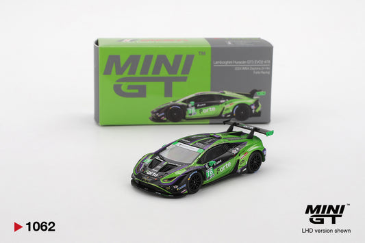 Mini GT #1062 - Lamborghini Huracán GT3 EVO2 #78 Forte Racing 2024 IMSA Daytona 24 Hrs | 1:64
