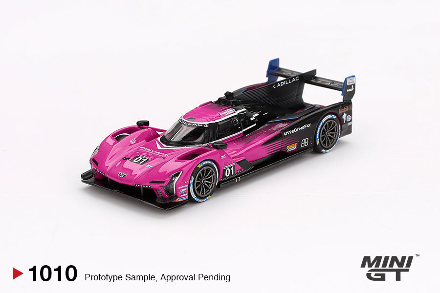 Mini GT #1010 - Cadillac V-Series.R #01 Cadillac Racing Petit Le Mans, pink/black | 1:64