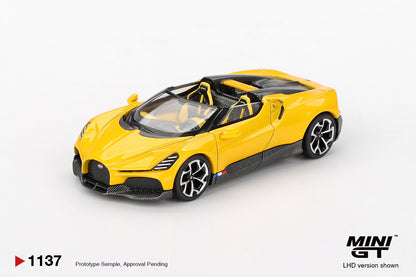 Mini GT #1137 - Bugatti W16 Mistral, Yellow | 1:64