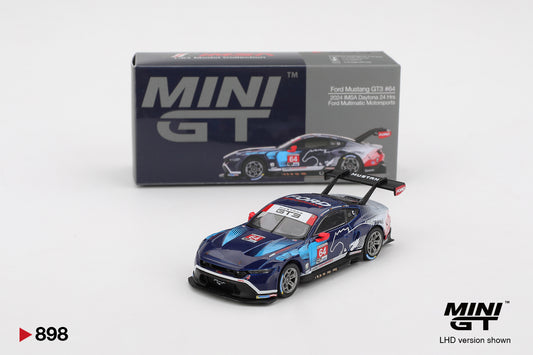 Mini GT #898 - Ford Mustang GT3 #64 Ford Multimatic Motorsports 2024 IMSA Daytona 24 Hrs | 1:64