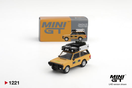 Mini GT #1221 - Range Rover 1981 Camel Trophy Sumatra K.Stoppa & A.Valldorf | 1:64