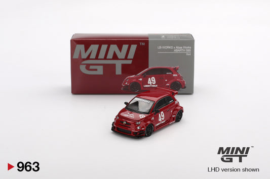 Mini GT #963 - Fiat Abarth 595 LB-Works X, Abas Works rot | 1:64