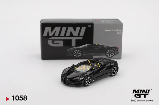 Mini GT #1058 - Bugatti W16, mistral black | 1:64