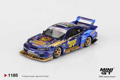 Mini GT #1185 - Nissan LB-Super Silhouette S15 SILVIA #555 Team MINI GT Liberty Walk 2025 Formula Drift Halloween Special | 1:64