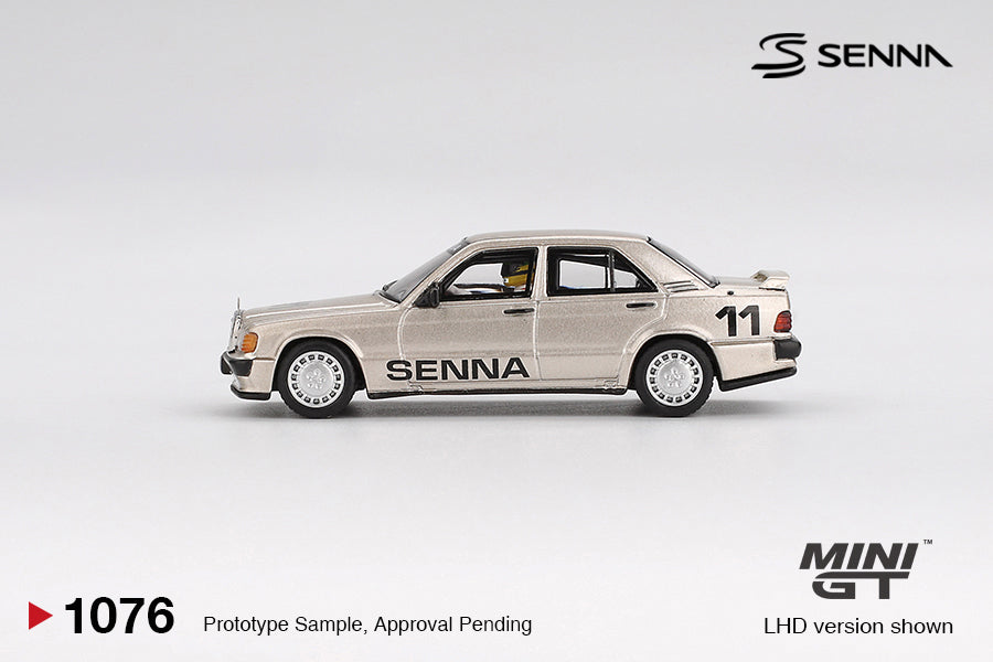 Mini GT #1076 - Mercedes-Benz 190 E 2.3-16 #11 Ayrton Senna 1984 Nürburgring Race of Champions w/ Figure | 1:64