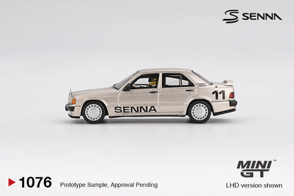 Mini GT #1076 - Mercedes-Benz 190 E 2.3-16 #11 Ayrton Senna 1984 Nürburgring Race of Champions w/ Figure | 1:64