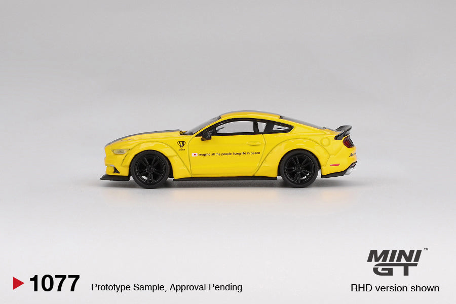 Mini GT #1077 - Ford Mustang LB-Works, yellow/black | 1:64