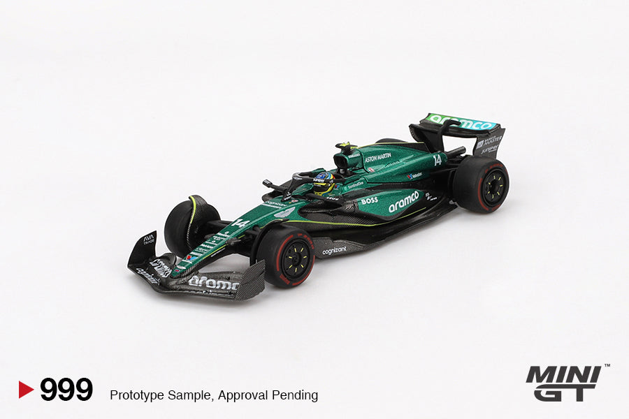 Mini GT #999 - Aston Martin AMR24 #14 Fernando Alonso Bahrain GP 2024, green | 1:64