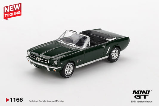 Mini GT #1166 - Ford Mustang Convertible 1964, Highland Green | 1:64