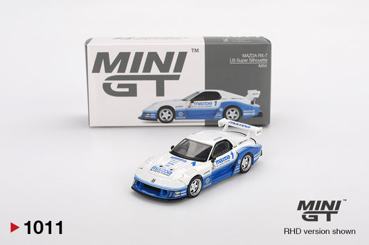Mini GT #1011 - Mazda RX7 (FD3S) LB-Super Silhouette IMSA, weiß/blau | 1:64