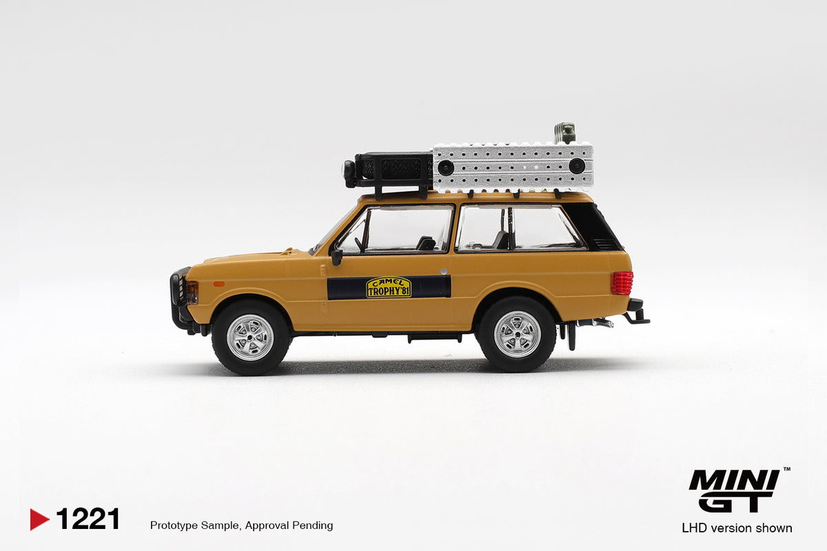 Mini GT #1221 - Range Rover 1981 Camel Trophy Sumatra K.Stoppa & A.Valldorf | 1:64