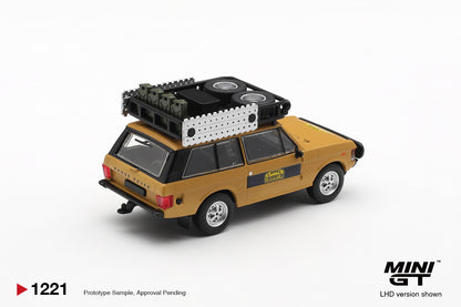 Mini GT #1221 - Range Rover 1981 Camel Trophy Sumatra K.Stoppa & A.Valldorf | 1:64