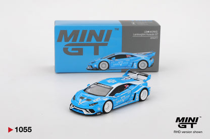 Mini GT #1055 - Lamborghini Huracán GT GRAVITY LB-Works, blue/white | 1:64