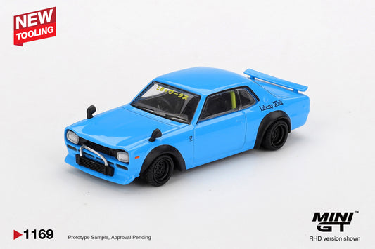 Mini GT #1169 - Nissan LB★Works HAKOSUKA, Baby Blue | 1:64