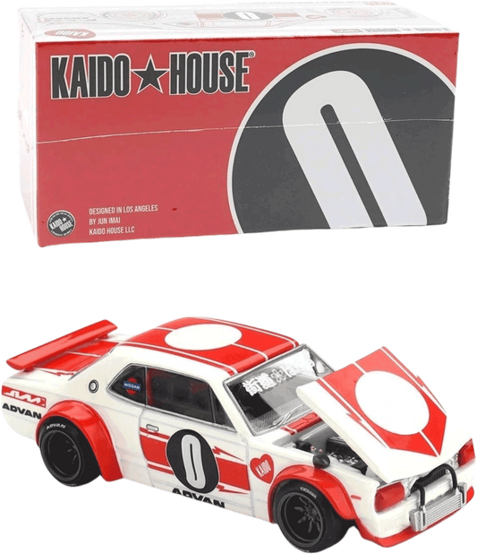 Kaido House - Mini GT: Nissan Skyline GT-R (KPGC10) Kaido Works V2, white/red (KHMG211) inkl. CHANCE auf CHASE | 1:64