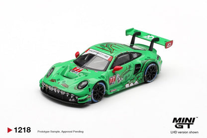 Mini GT #1218 - Porsche 911 GT3 R (992) #77 AO Racing 2025 IMSA Sebring 12 Hrs Class Winner | 1:64
