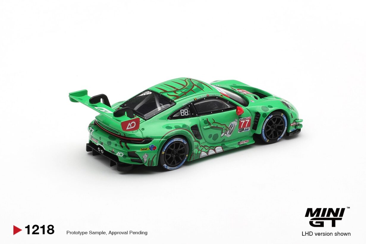 Mini GT #1218 - Porsche 911 GT3 R (992) #77 AO Racing 2025 IMSA Sebring 12 Hrs Class Winner | 1:64